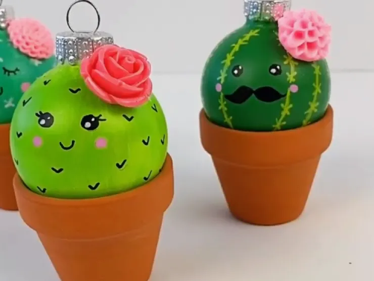 ornament made to look like a cactus