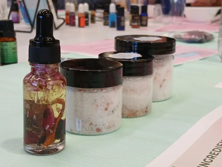 bath salts and body oil