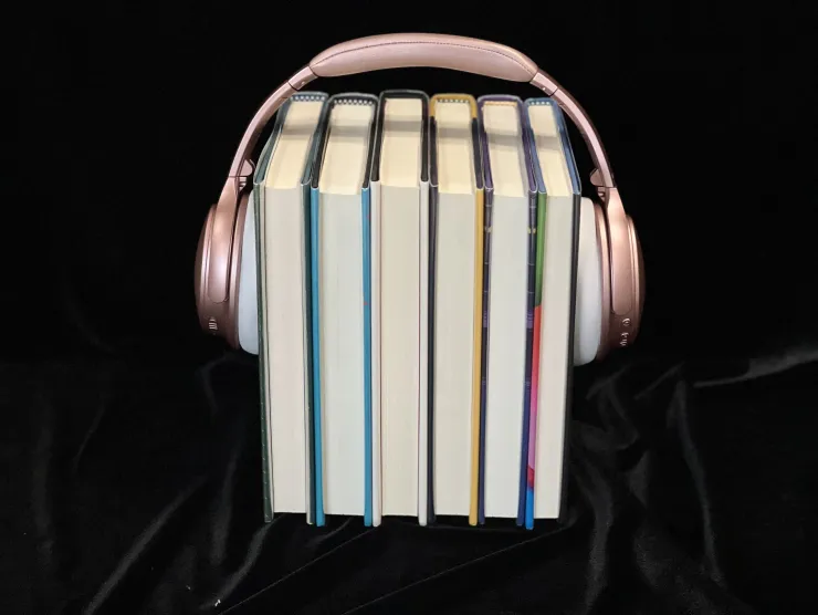 books with headphones on them
