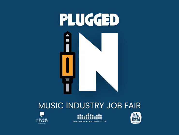 image of plugged in industry fair logo