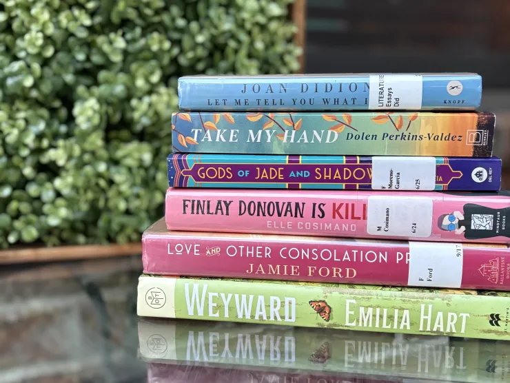 A stack of books on a table