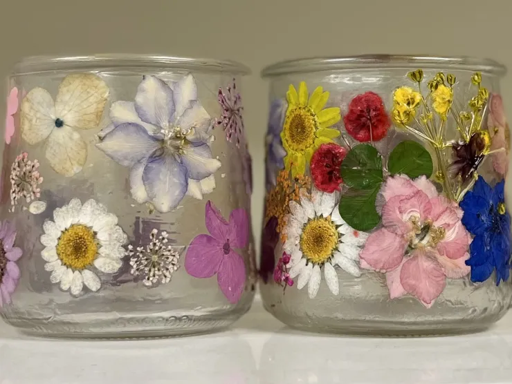 pressed flower lantern