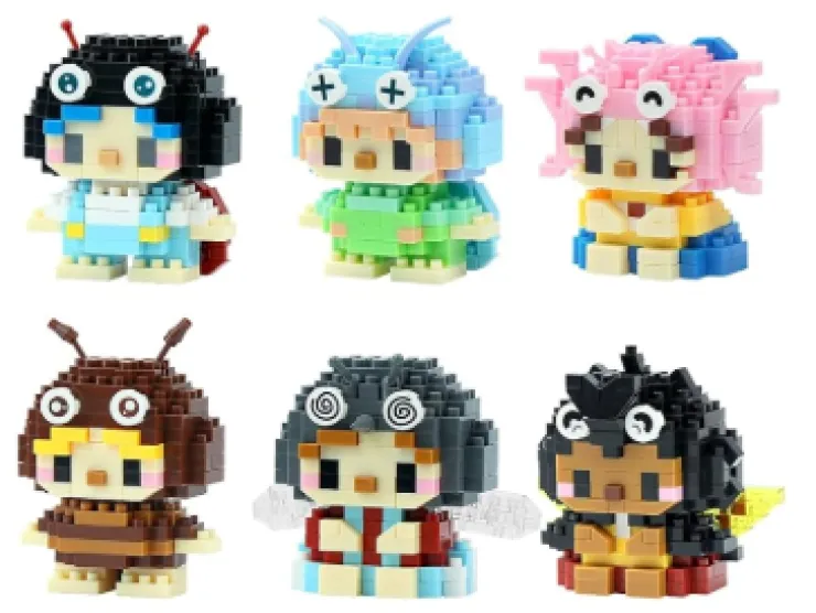 Six humanoid figures with 