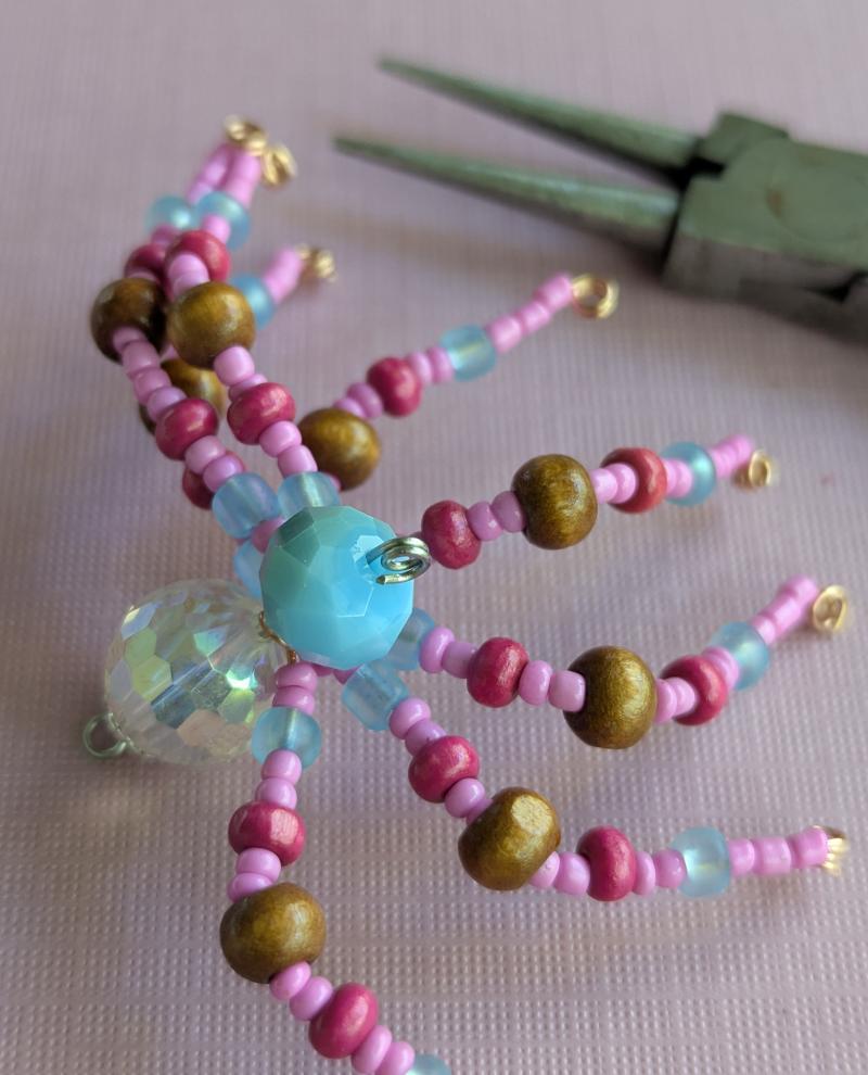 Photo of almost complete beaded spider