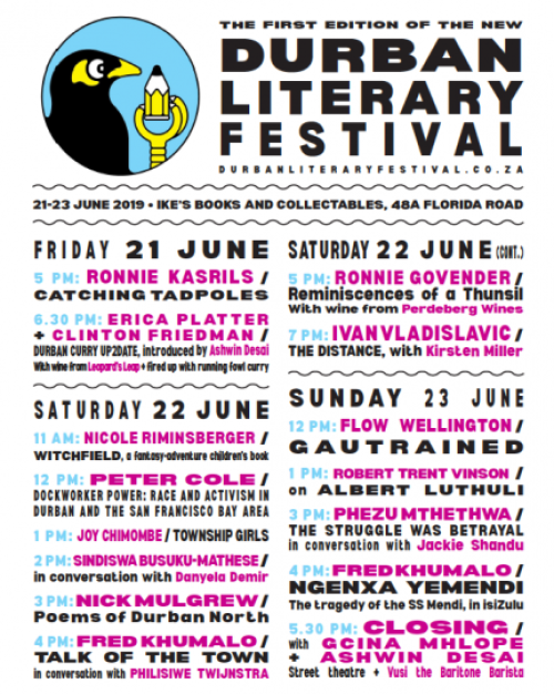 poster for the 2019 Durban Literary Festival