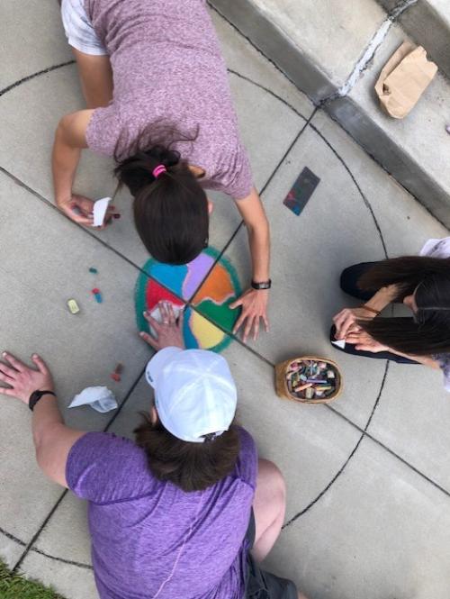 Chalk Mandala Making