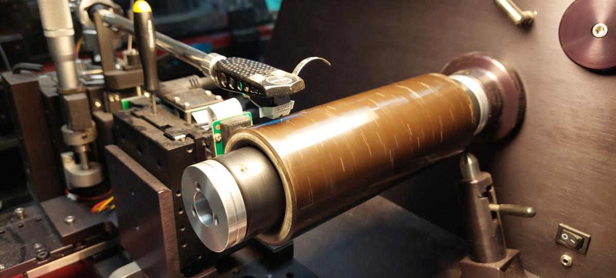 Wax cylinder on player June 18, 2026