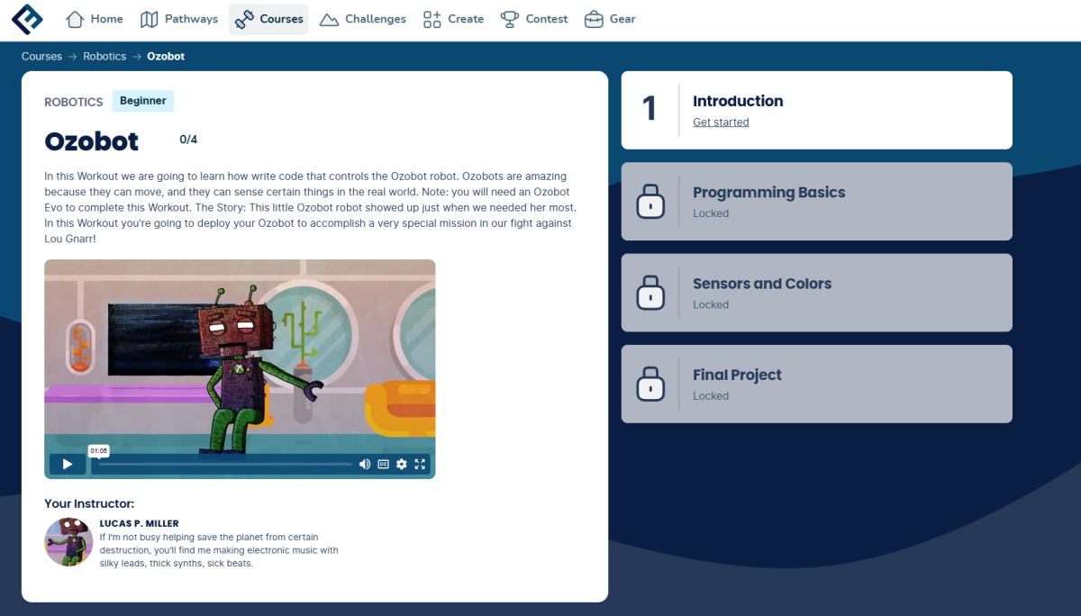 screenshot fiero code ozobot module