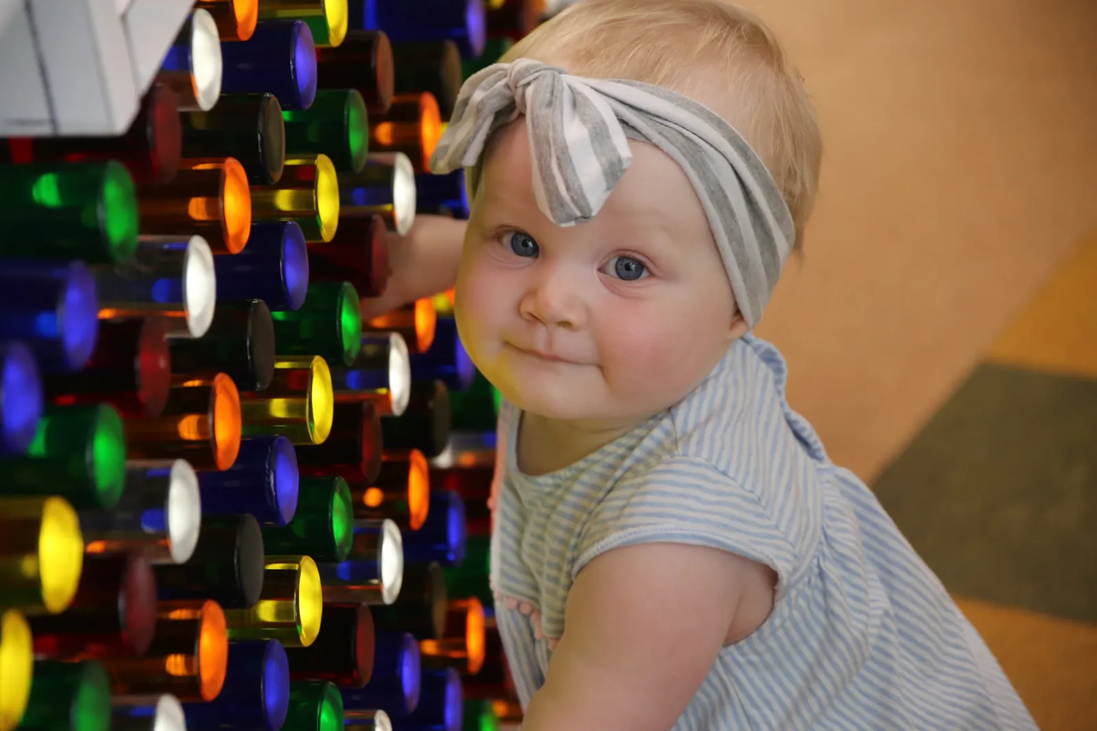 Baby with light board
