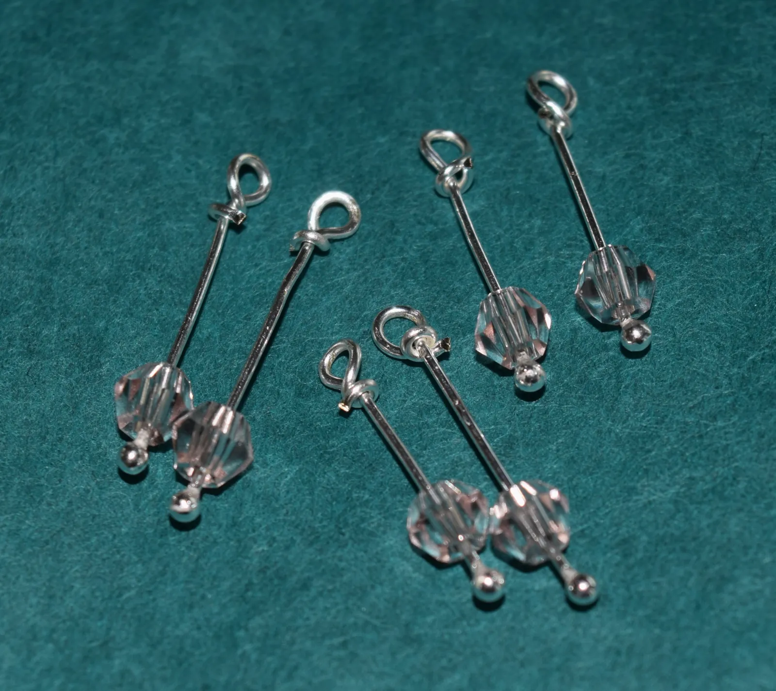 Creating the stamen dangles for Floral Earrings