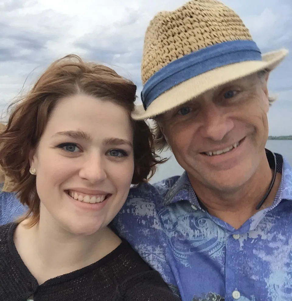 Caitlin and her father, Jeff, on a summer day in Charleston, 2016.