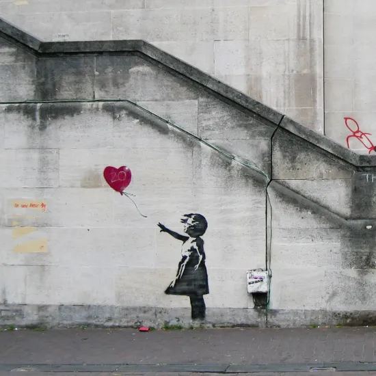 Banky's original "Girl With Balloon" in London