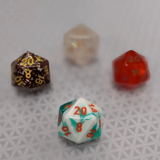 Four twenty-sided dice