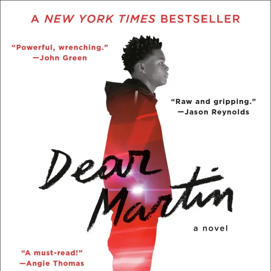 A young, Black teen stands in dark, muted colors and warm hues, facing the right. His profile can be seen behind the title of the book, which is written in black cursive. 