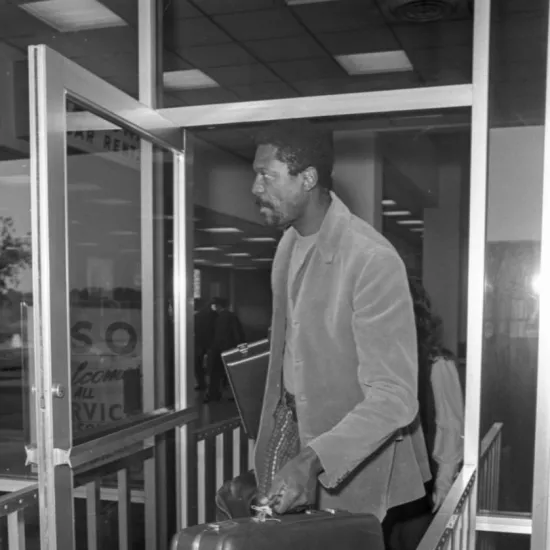 Bill Russell leaving Columbia Metropolitan Airport 1971 squared
