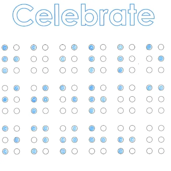 Banner for Braille Literacy month with Braille Literacy month in braiille