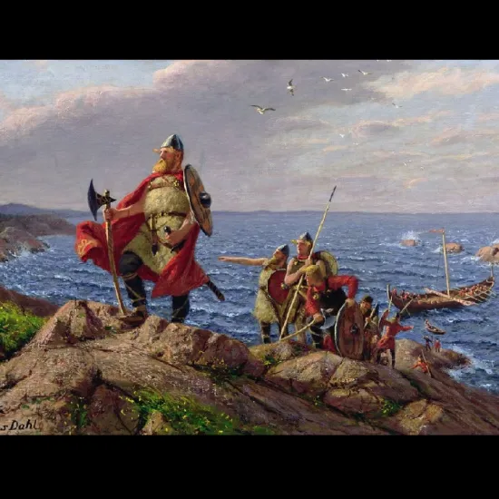 Leif Eriksson and other Vikings arrive on American soil