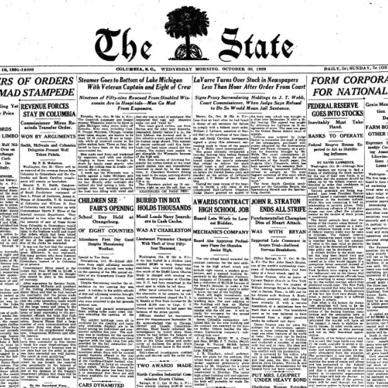 The State October 30 1929 page 1