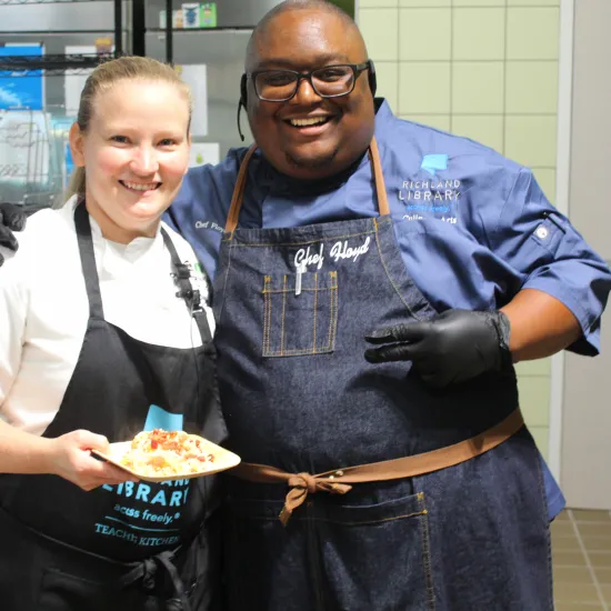 Chef Floyd J teaching kitchen