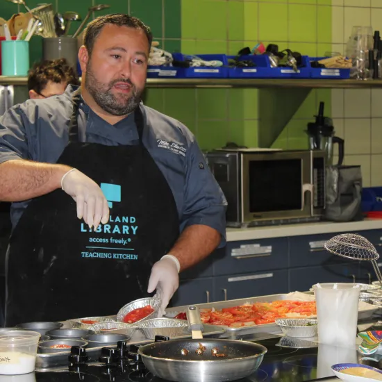 Chef Floyd J teaching kitchen
