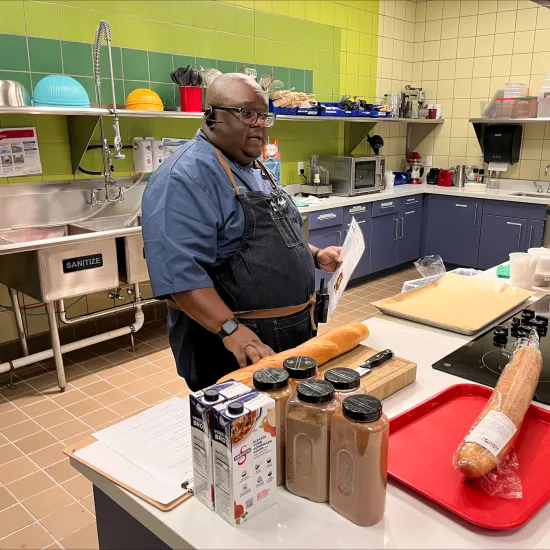 Chef Floyd J teaching kitchen