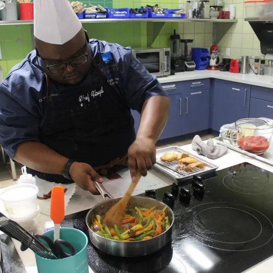 Chef Floyd J teaching kitchen