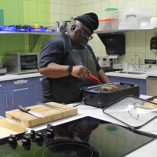 Chef Floyd J teaching kitchen