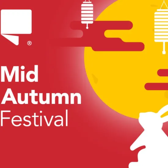 Promotional poster for Mid Autumn Festival at Richland Library Southeast, featuring a silhouette of a rabbit, lantern graphics, and event details for Saturday, October 4 from 1-3 p.m.