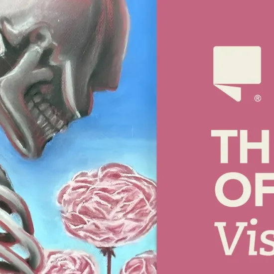 painted skeleton with florals with the title cover "the art of being visible"