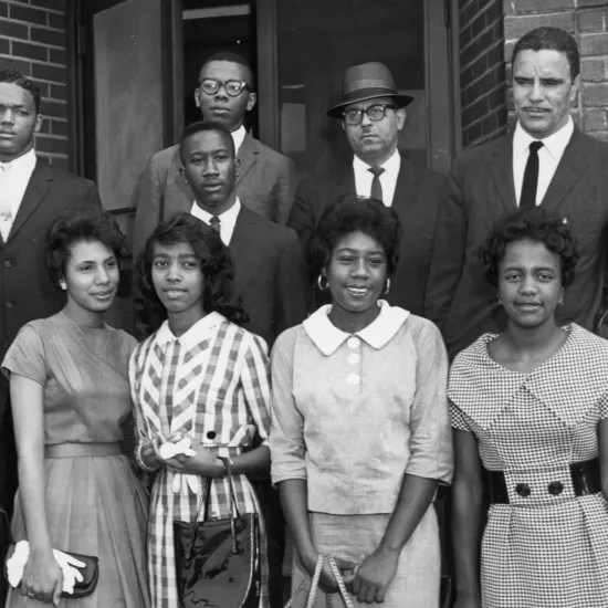 black and white photo of the Greenville 8